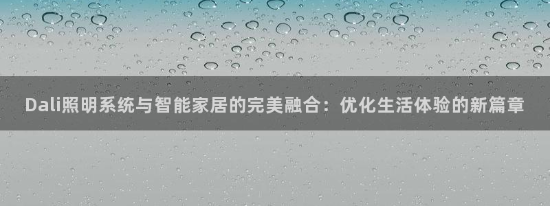Dali照明系统与智能家居的完美融合：优化生活体验的新篇章